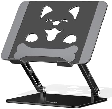Aoviho Aluminum Laptop Stand for Desk Fit for All 10"-17.3" Laptops, Black