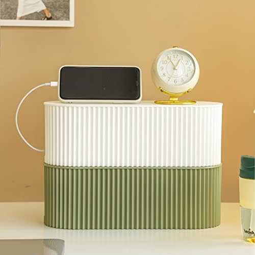 FABROK Cable Management Box, Cord Hider Box with Lid, Large, White