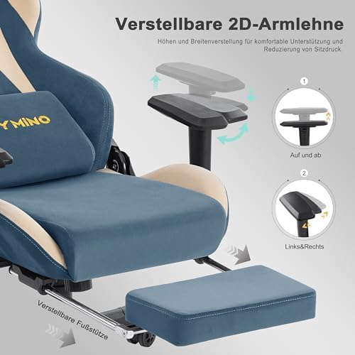 Symino Ergonomic Gaming Chair with 155° Recline & Footrest