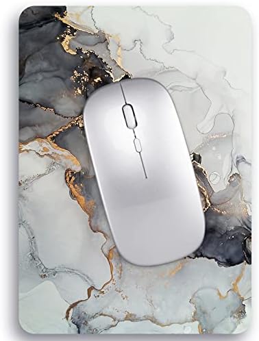 Audimi Small Mouse Pad 6 x 8 Inch, Mini Mouse Pad Thick for Laptop Wireless Mouse Home Office Travel, Portable & Washable (Grey Marble)