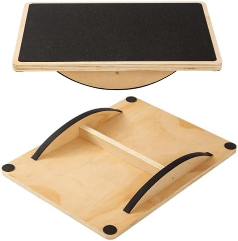 Wooden Rocker Balance Board for Adults Anti-Slip 350LBS Balance Trainer for Standing Desk, Physical Therapy & Core Strength – Durable Wooden Rocker Board for Office & Rehab