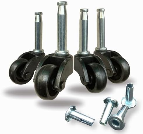 1" Swivel Stem Ball Caster Wheel, Zinc Alloy Castor for Furniture,Vintage Black,353lbs, Pack of 4