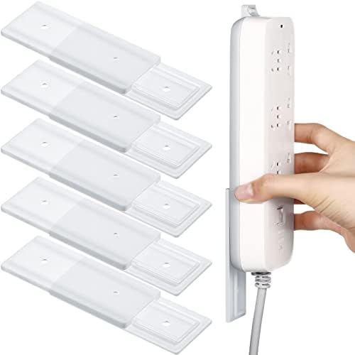 Yinkin 6 Pcs Power Strip Holder Self Adhesive Power Strip