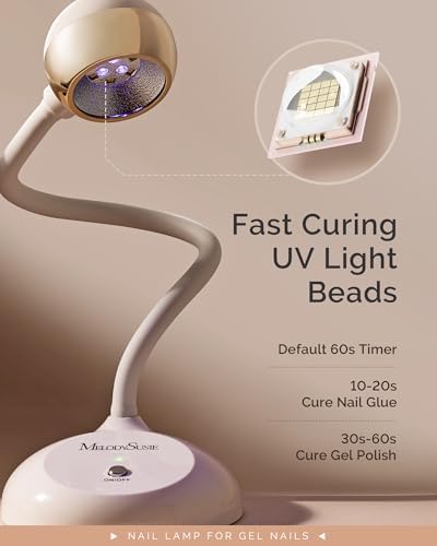 MelodySusie 360° 2-in-1 Gooseneck Nail Lamp S-Pro09M for Detail Work