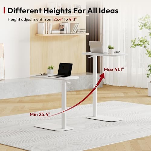 SANODESK 24" Pneumatic Height Adjustable Overbed Bedside Table Mobile