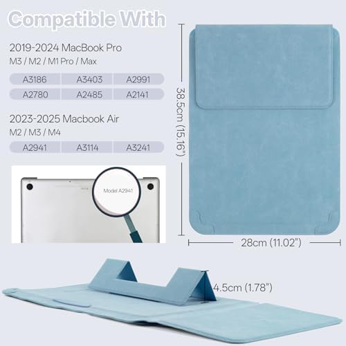 15-16 inch Laptop Sleeve Case with Stand for MacBook Pro 16/Air 15