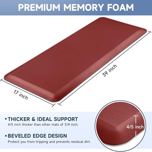 4/5 Inch Thick Kitchen Mats for Floor, StepRite Kitchen Rug for Standing