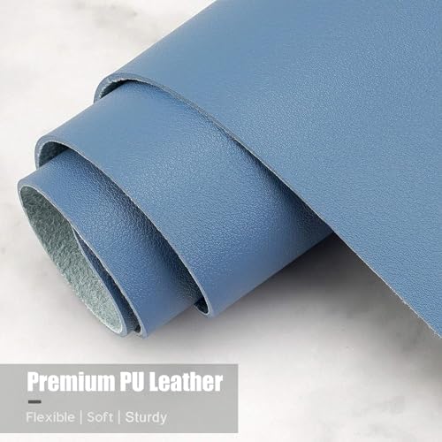 Hsurbtra Desk Pad, 23.6" x 13.8" PU Leather Desk Mat, M Extended Mouse Pad, Waterproof Desktop Blotter Protector, Non-Slip Ultra Thin Small Laptop Keyboard Writing Mat for Office Home, Dark Blue