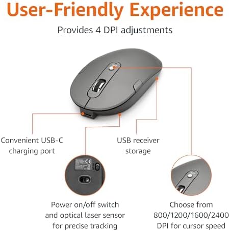 Amazon Basics Ultra Premium Wireless Keyboard and Mouse Combo, Rechargeable, Full-Size with Number Pad, Sleek Design, Plug and Play, Quiet Typing, 2.4GHz USB Receiver, Black