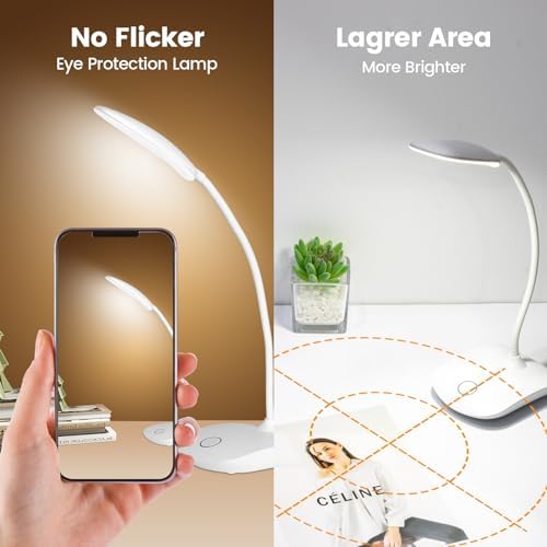 Portable Battery Powered Desk Lamp Small Rechargeable LED Table Light