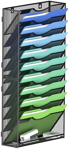 Kuntine.B Wall File Organizer Office Hanging Magazine Holder Wall File Organizer for Office Home