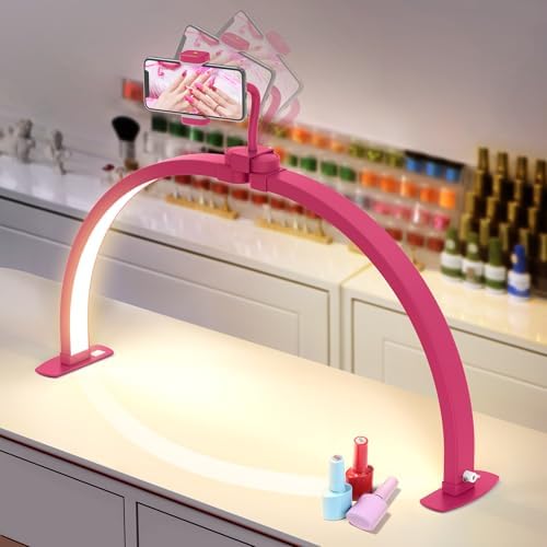 Yokilly Half Moon Light for Nail Desk: 29" Foldable Nail Light for Desk