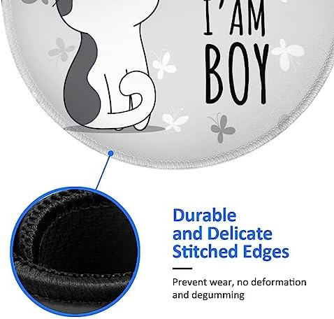 Cute Animal cat boy cat Mouse pad Cute,Gaming Mouse pad Small Non-Slip Round Mouse Pads for Wireless Mouse,Laptop,Desk