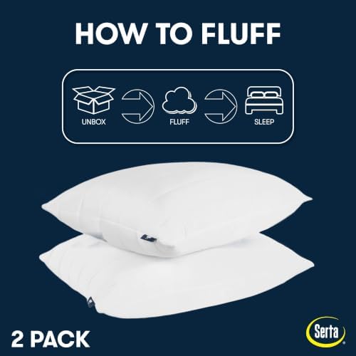 Serta Down Illusion Ultra Support Cotton Pillows, King (2 Pack)