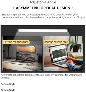 Computer Monitor Light Bar, Desk Lamp with No Glare & Even-Desk LED, 20°-50° Tilt, 4 Color Temperatures for Laptop, Computer Monitor, Task, Outdoor