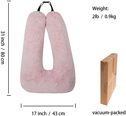 Atablyn Pink Soft Cotton Travel Neck Pillow -Ergonomic Support for Child and Adult Car Seats, Cozy Compact Pillow for Long-Distance Travel Essentials