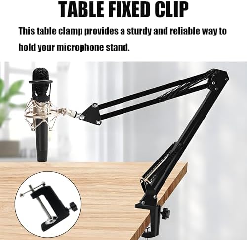 Universal C-Clamp Bracket Aluminum Alloy Adjustable Desk Lamp Holder Replacement Microphone Arm Clamp for Rotating Wall Lamps Microphone Poles Monitors Lamp Holder Installation Brackets (Black)