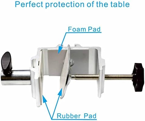 Replacement Clamp for 1/2” Base Magnifying Lamp，Desk Lamp，Magnify Lamp，Swing Arm Lamp，Phone Mount，Ipad Mount，Tablet Holder，Mic Holder (Silver)