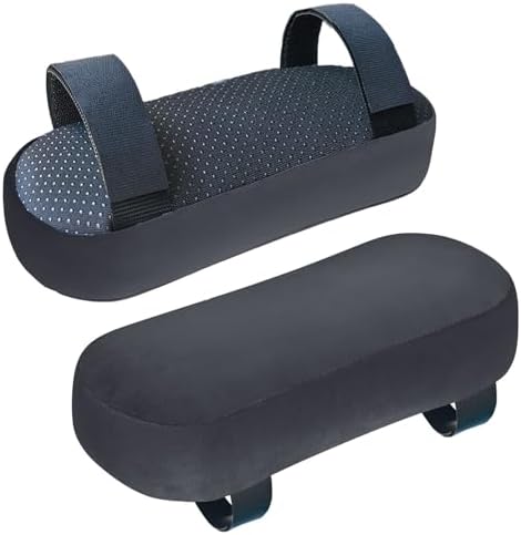 2-Pack Non-Slip Armrest Pads for Office & Gaming Chairs - Ergonomic Forearm Support Pillow for Desk, Computer & Wheelchair, Pressure Relief Cushions (Dark Gray)