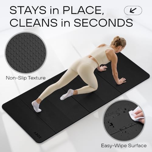 ZOEY 7-Fold Foldable Yoga & Exercise Mat, 74.8x31.5 Extra Wide 31.5 Inch XL Extra Large Lightweight Mat, Folding Pilates Stretching Mat, Anti-Slip Double Non Slip Noise Reducing Hot Yoga Mat, Odorless Non Toxic Eco TPE Workout Mat for Beginners Women M...