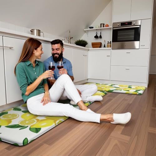 Lemon Kitchen Decor Mat, Extra Long Anti Fatigue Kitchen Mats