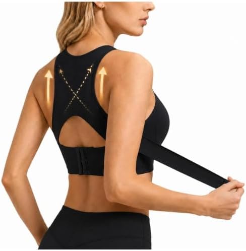 Posture Support Bras for Women Front Closure Cross Back Wireless Corrector Seamless Full Coverage Push Up Bralettes