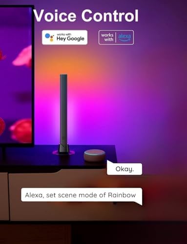 RGB Light Bar, Smart LED Light Bar Work with Alexa, Music Sync, APP & Remote Control, USB Powered TV Backlight, Color Changing Ambient Lighting for Room PC Monitor Gaming Desk (Adapter not Included)