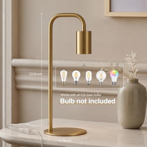 Industrial Modern Bronze Table Lamp 13.5", for Desk or Bedside