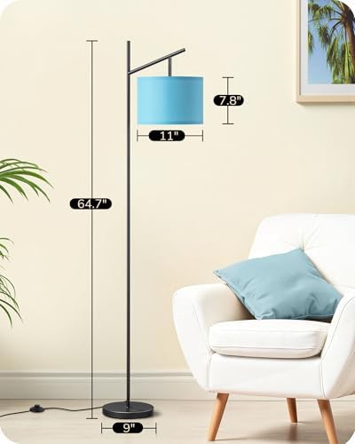 EDISHINE Blue Floor Lamps for Living Room, 64.7" Modern Standing Lamp