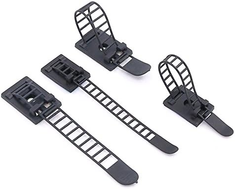 50Pcs 2 Sizes Adjustable Self-Adhesive Nylon Cable Straps Cable Ties Cord Clamp for wire management, Large and Small