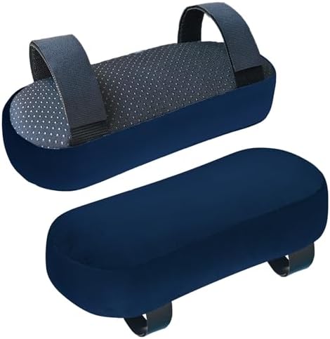 WdFour 2-Pack Non-Slip Armrest Pads for Office & Gaming Chairs - Ergonomic Forearm Support Pillow for Desk, Computer & Wheelchair, Pressure Relief Cushions (Navy Blue)