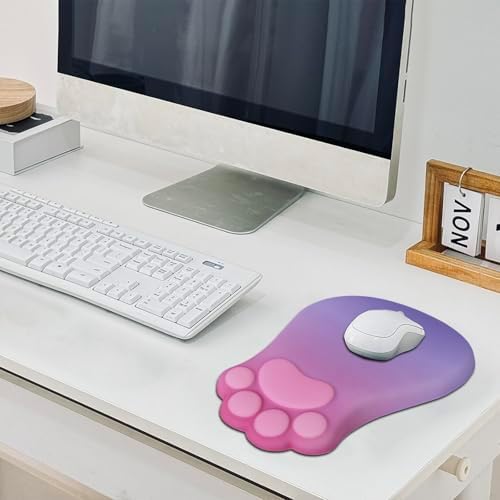 L-SPOUTTO Ergonomic Mouse Pad with Wrist Rest,Pink Mouse Pad Wrist Support