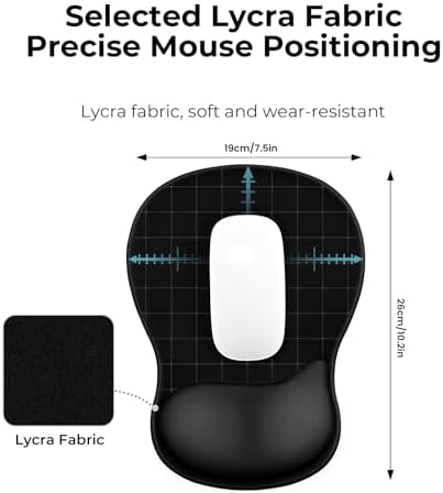 EooCoo Mouse Pad with Gel Wrist Rest, Ergonomic Mousepad Wrist Alignment