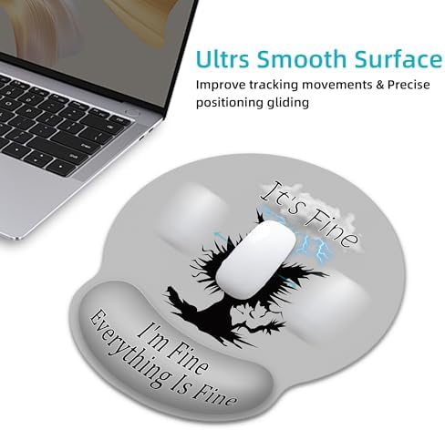 Lightning Cat Ergonomic Mouse Pad with Wrist Rest for Desk Work Office