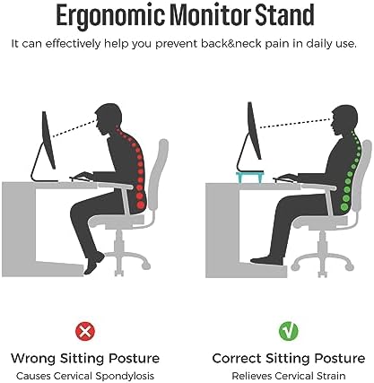 loukin Monitor Stand Riser for Desk, 22.4" × 8.2" Computer Stand, Brown