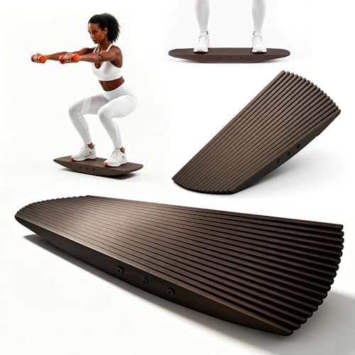 Wooden Balance Board 440Lbs Anti-Fatigue Standing Desk Pad Rocker Trainer -