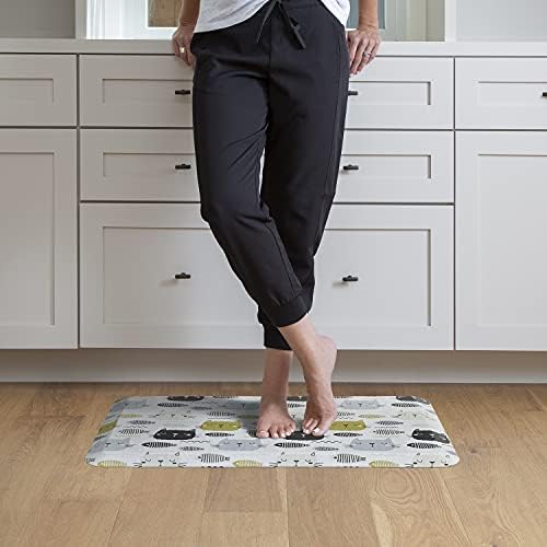 GelPro Designer Cushioned Anti-Fatigue Comfort Floor Mat, Padded Stain-Resistant, Waterproof, Non-Slip Comfort Padded Desk/Office Mat, 20 x 32, Leo Grey Fish