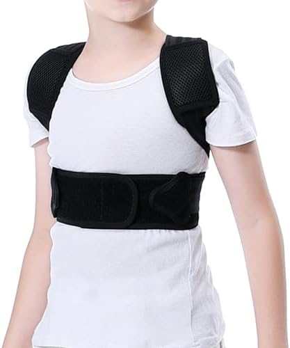 Posture Corrector for Kids and Teens, Adjustable Upper Back Brace, Children Humpback Corrector Shoulder Lumbar Support Back Straightener Providing Pain Relief from Neck, Shoulder, Upper and Lower Back