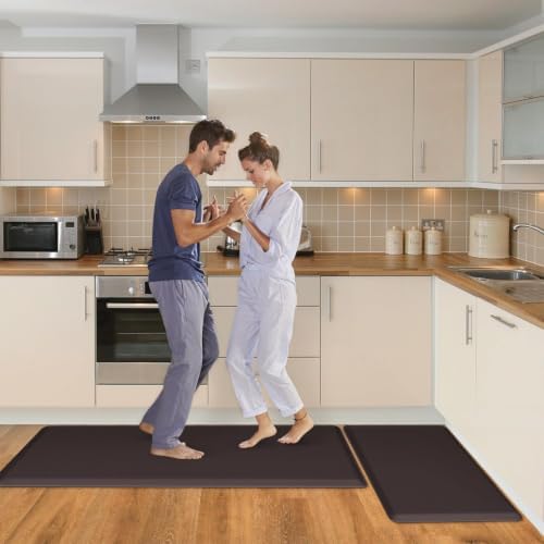 HappyTrends 2 PCS Kitchen Mat Cushioned Anti-Fatigue Floor Mat,