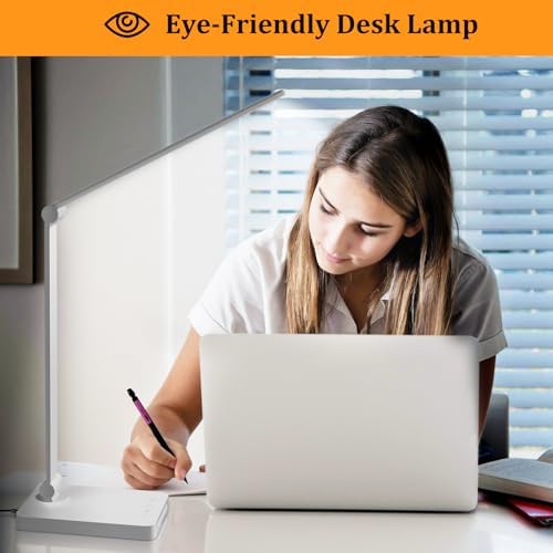 LED Desk Lamp with USB Ports,Touch Desk Lamps for Home Office with 5 Modes