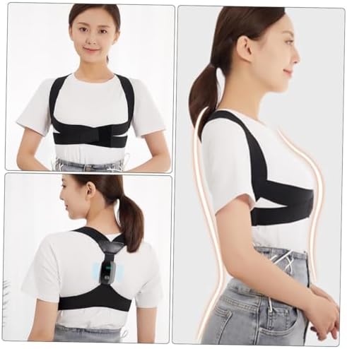 Smart Posture Corrector Belt Electronic Reminder, Back and Shoulder Hunchback Corrector for Adults, Black Adjustable Posture Brace for Back Support and Sitting Correction