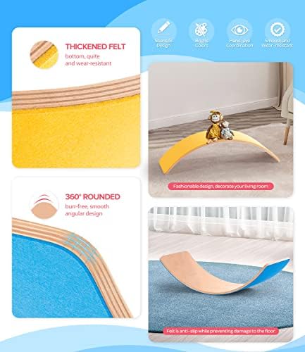 35" Balance Board Kids | Montessori Wobble Board for Toddlers Ages 3-5, Natural Wood Open-Ended Waldorf Sensory Toy for Indoor & Outdoor Play, Core Balance Trainer, Birthday & Christmas Gift 2026