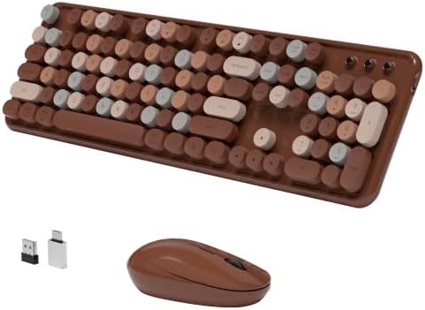 Colorful Wireless Keyboard and Mouse Combos, Coffee Colorful