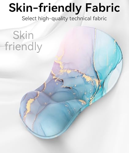 eulps Mouse Pad with Gel Wrist Rest, Ergonomic Comfortable Computer Wrist Support for Laptop, Pain Relief Mousepad with Non-Slip PU Base for Office & Home (Marble)