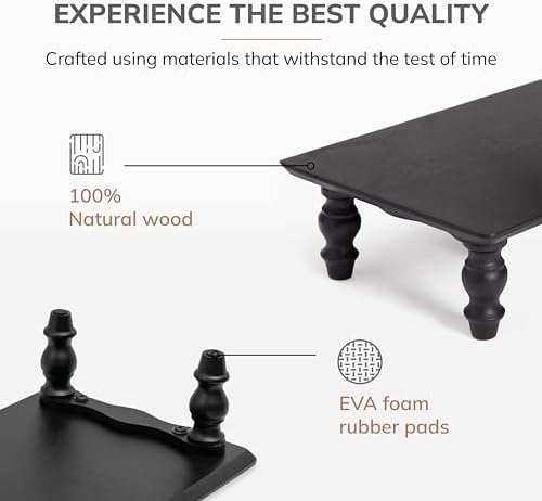 Anji Mountain Monitor Stand for Desk - Desktop Organizer & Laptop Riser, Ergonomic Monitor Riser, Space-Saving, Durable, Easy Assembly & Ideal for Home & Office,Black, 24-Inch, Classic