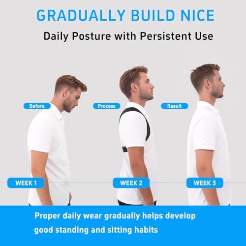 Back Brace Posture Corrector for Women Men Shoulder Support Straightener Pain Relief Upper Spine Hunchback Thoracic Device Plus Size Straps Correction Fixer Trainer Best Straight Black Large/X-Large