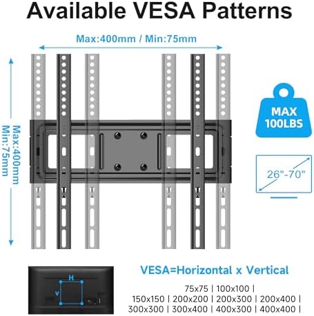 XINLEI Full Motion TV Wall Mount for Most 26"-70" Flat/Curved TV, Swivel Tilt Bracket with Articulating Dual Arms, Support 100lbs, Max VESA 400x400mm, Fits 12”/16" Wood Stud (MA570)
