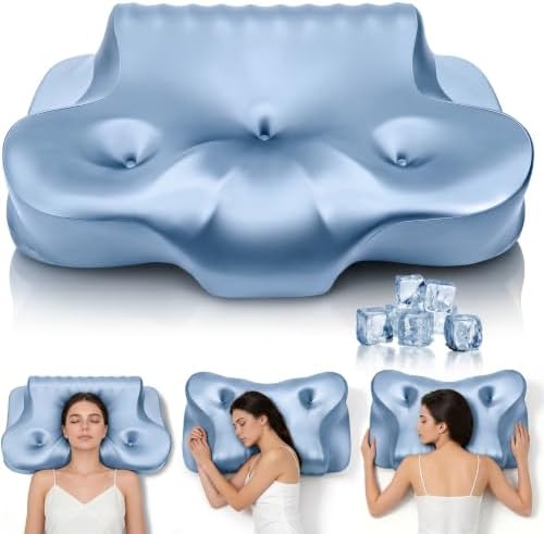 Dayme Orthopedic Memory Foam Pillows – Cooling Cervical Neck Pillow, Blue