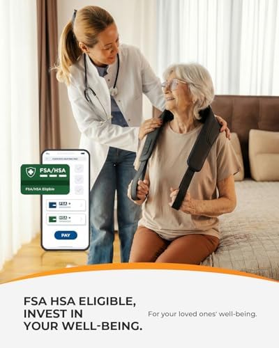 CooCoCo FSA Eligible Cordless Neck Massager with Heat and Remote Control