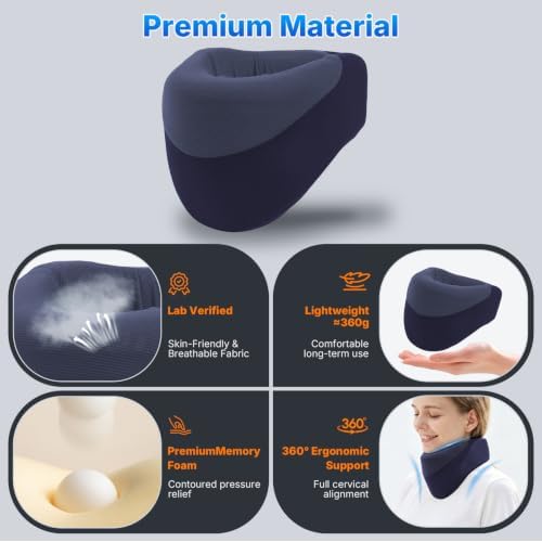 Yunari Cordless Neck Brace for Cervical Spine, Neck Posture Corrector with Intelligent Adjust and Hot Compress Function, Neck Support Brace for Men and Women